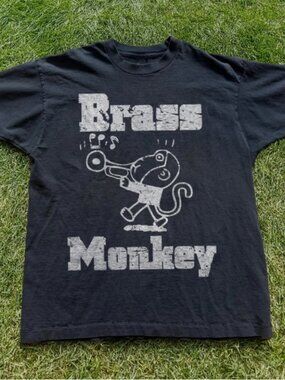 Retro 80s Hip Hop Monkey Trumpet Graphic Tee - Vintage Distressed Cotton T-shirt